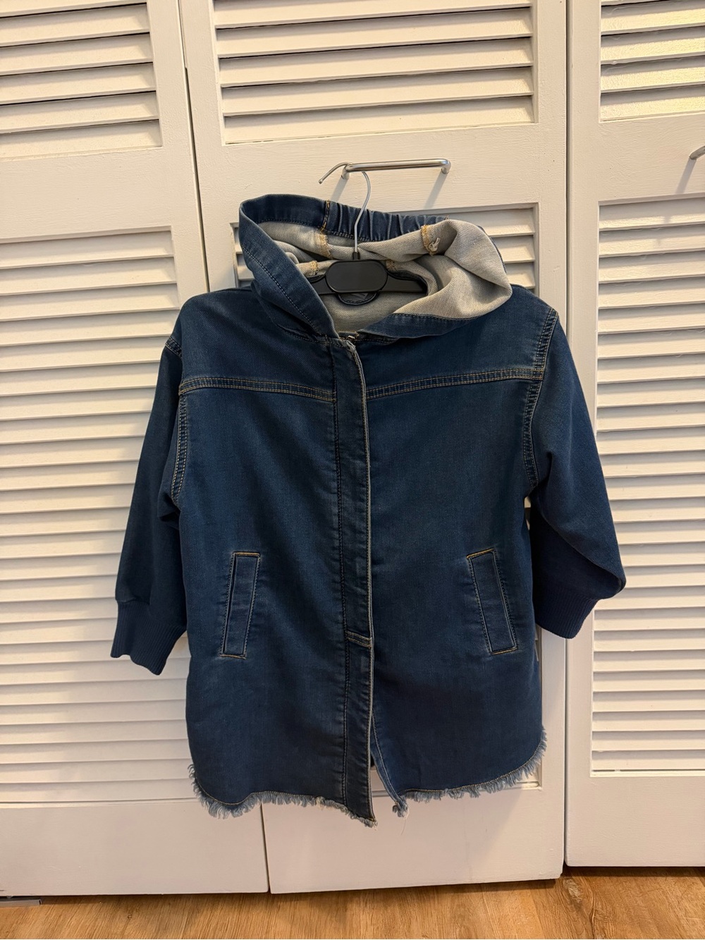 STEM Oversized Navy Denim Jacket with Hood